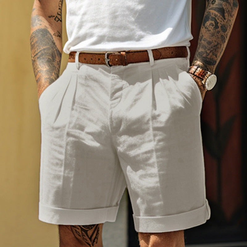PLEATED SHORT TROUSERS FOR MEN