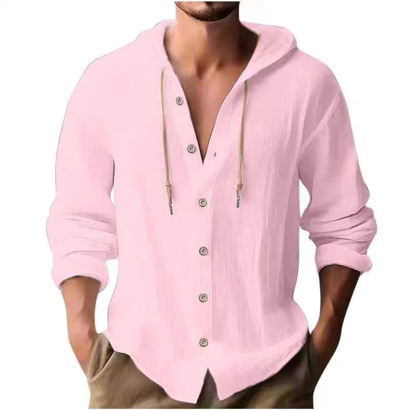 HOODED LONG SLEEVE SHIRT FOR MEN