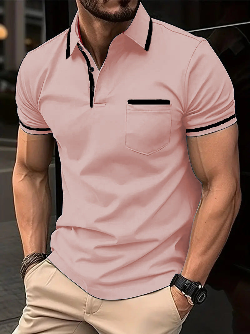STRIPED KNIT POLO FOR MEN