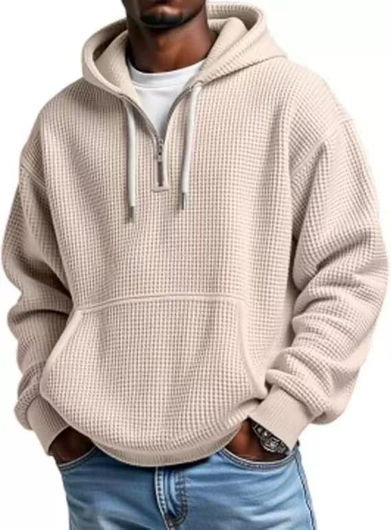 WAFFLE KNIT HOODIE FOR MEN