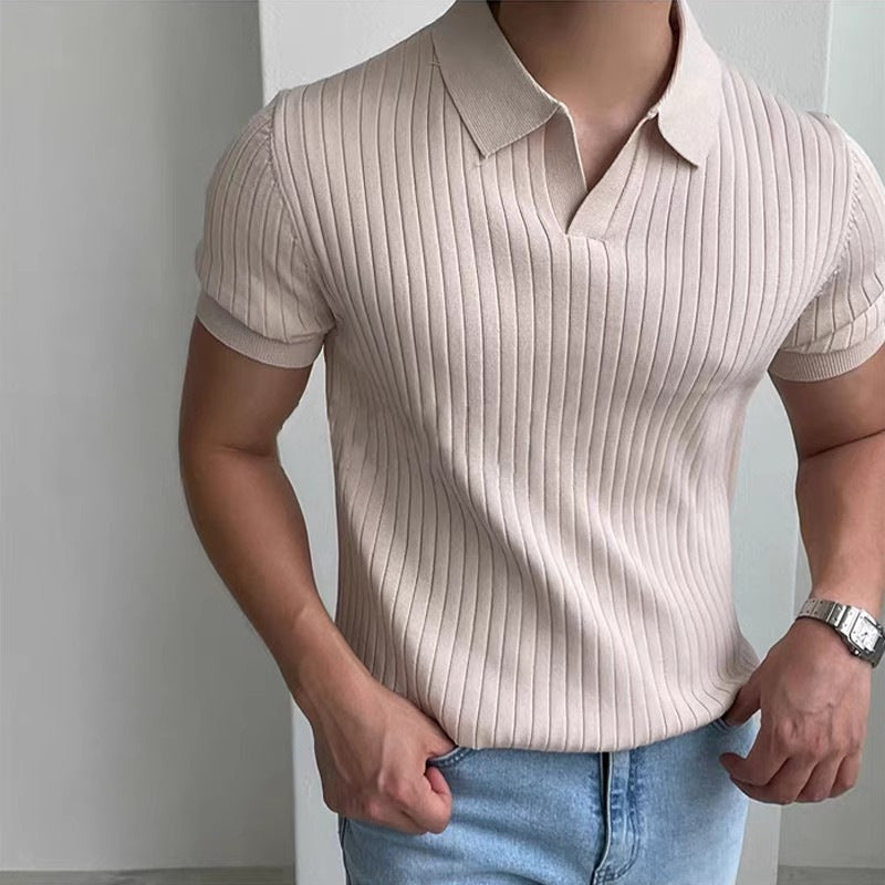 TEXTURED POLO TOP FOR MEN