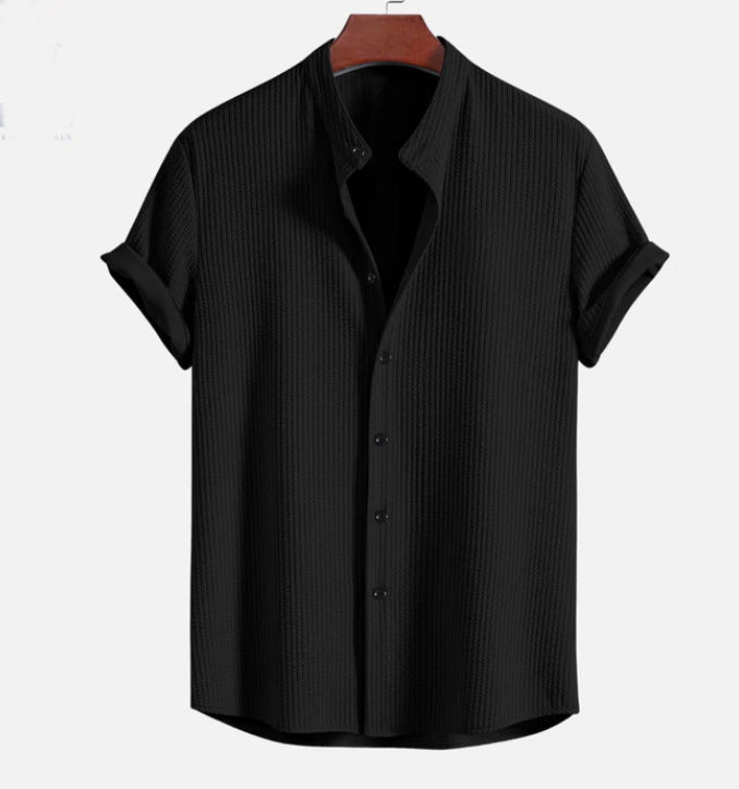 TEXTURED BUTTON FRONT SHIRT FOR MEN