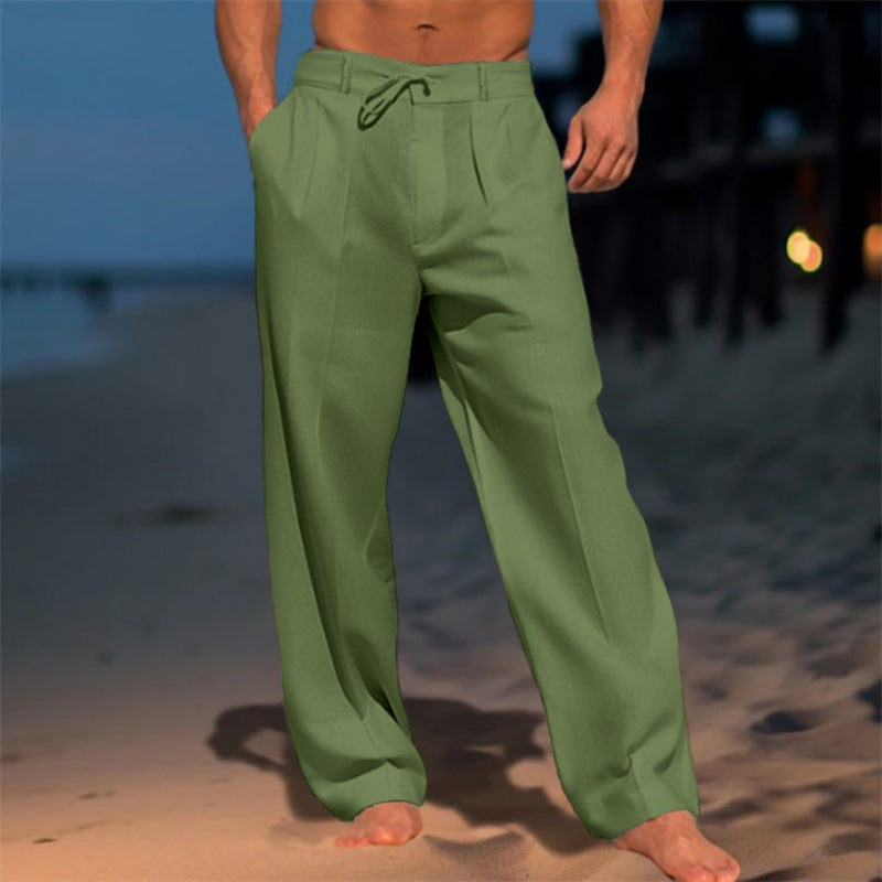 SLIM LINEN TROUSERS FOR MEN