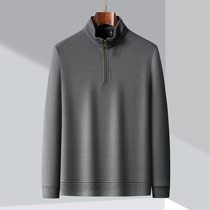 SILK QUARTER ZIP PULLOVER FOR MEN