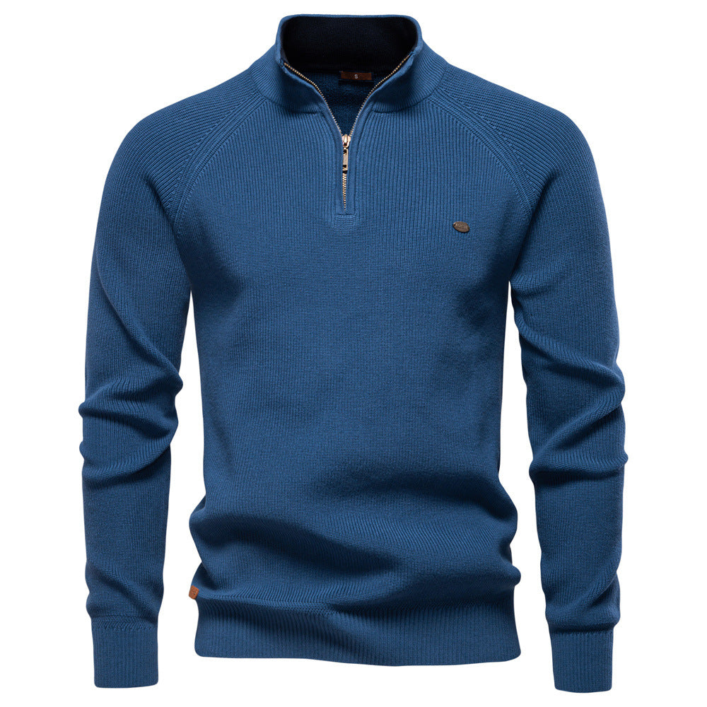 TEXTURED COTTON SWEATER FOR MEN