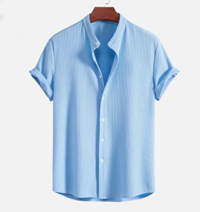 TEXTURED BUTTON FRONT SHIRT FOR MEN
