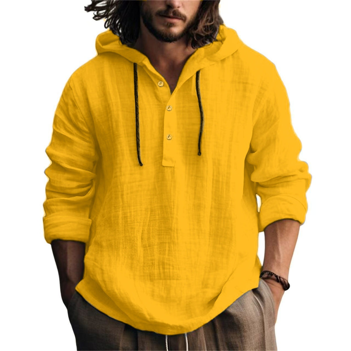 RELAXED HENLEY SHIRT FOR MEN