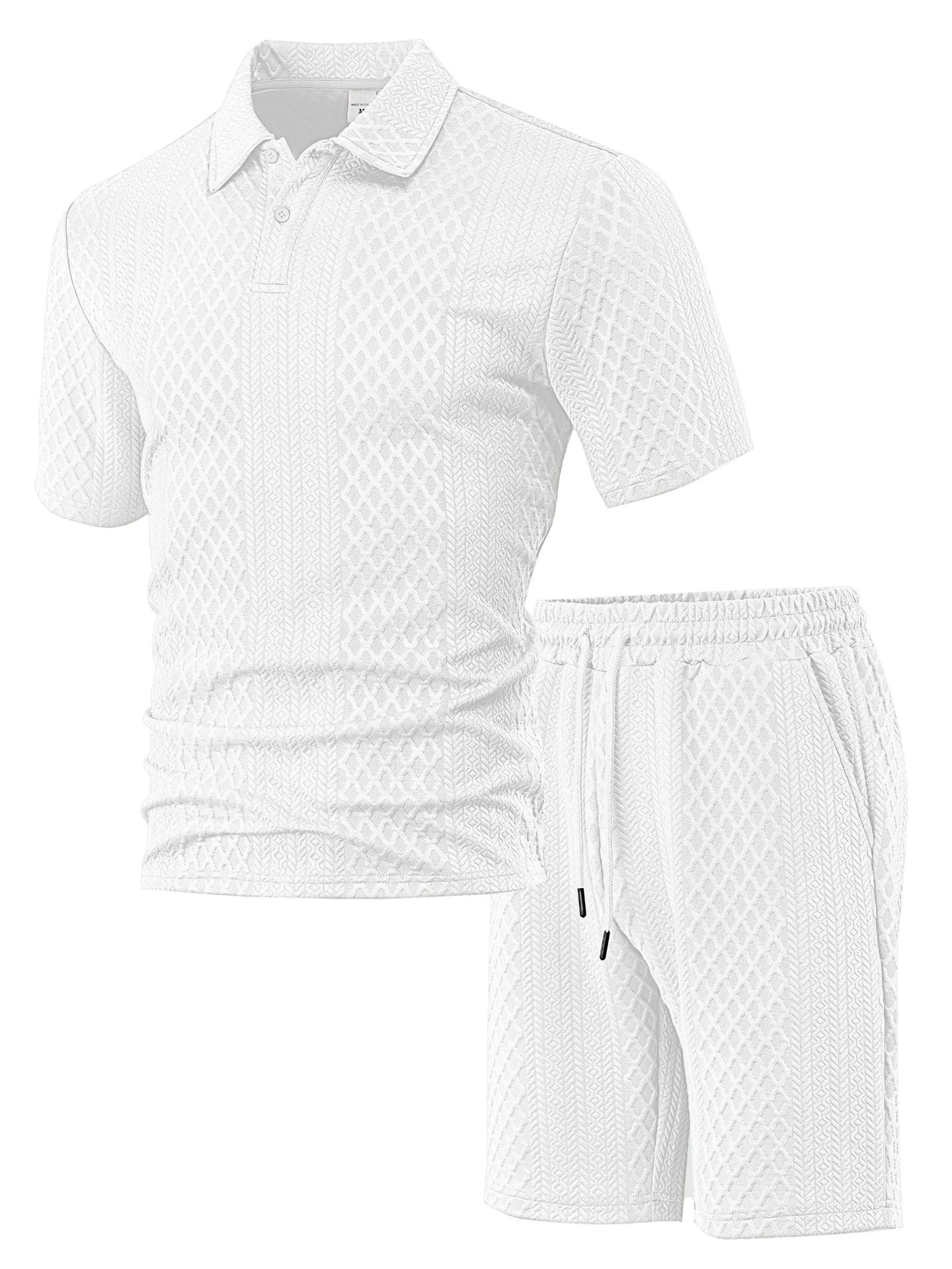 TEXTURED POLO SET FOR MEN