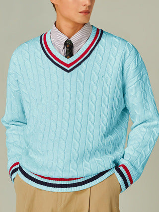 PREPPY V-NECK SWEATER FOR MEN