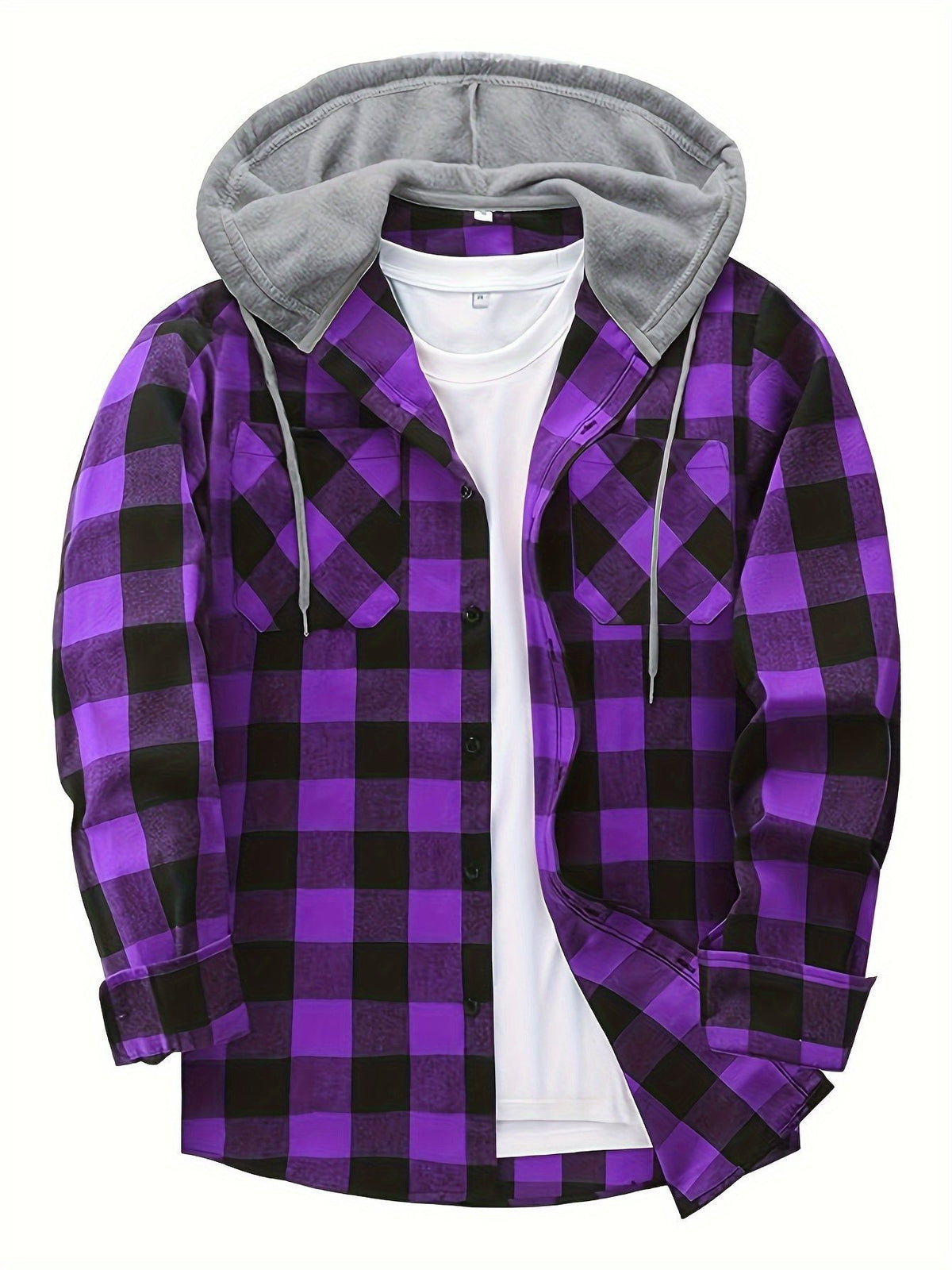 PLAID HOODED SWEATSHIRT FOR MEN