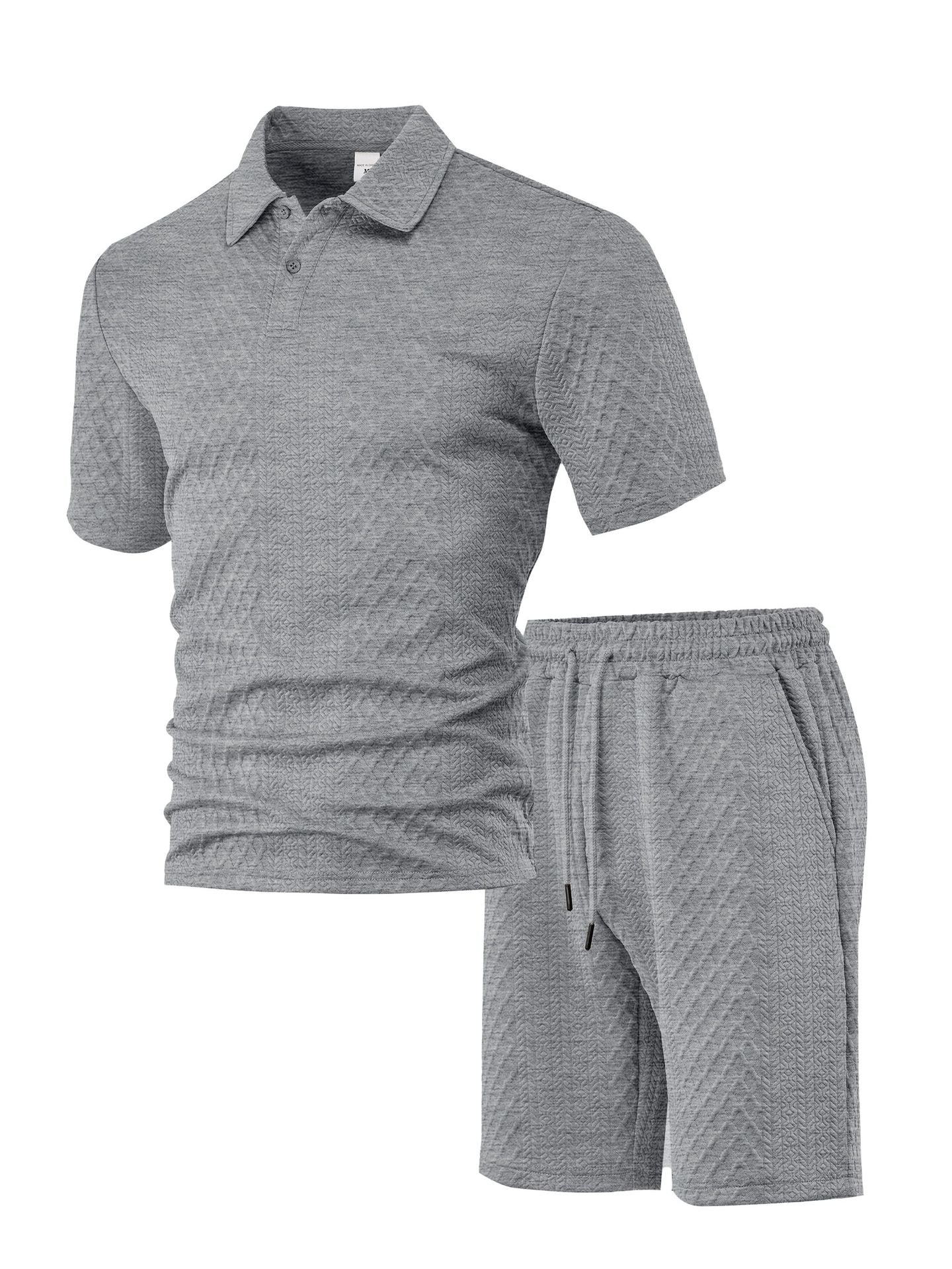 TEXTURED POLO SET FOR MEN
