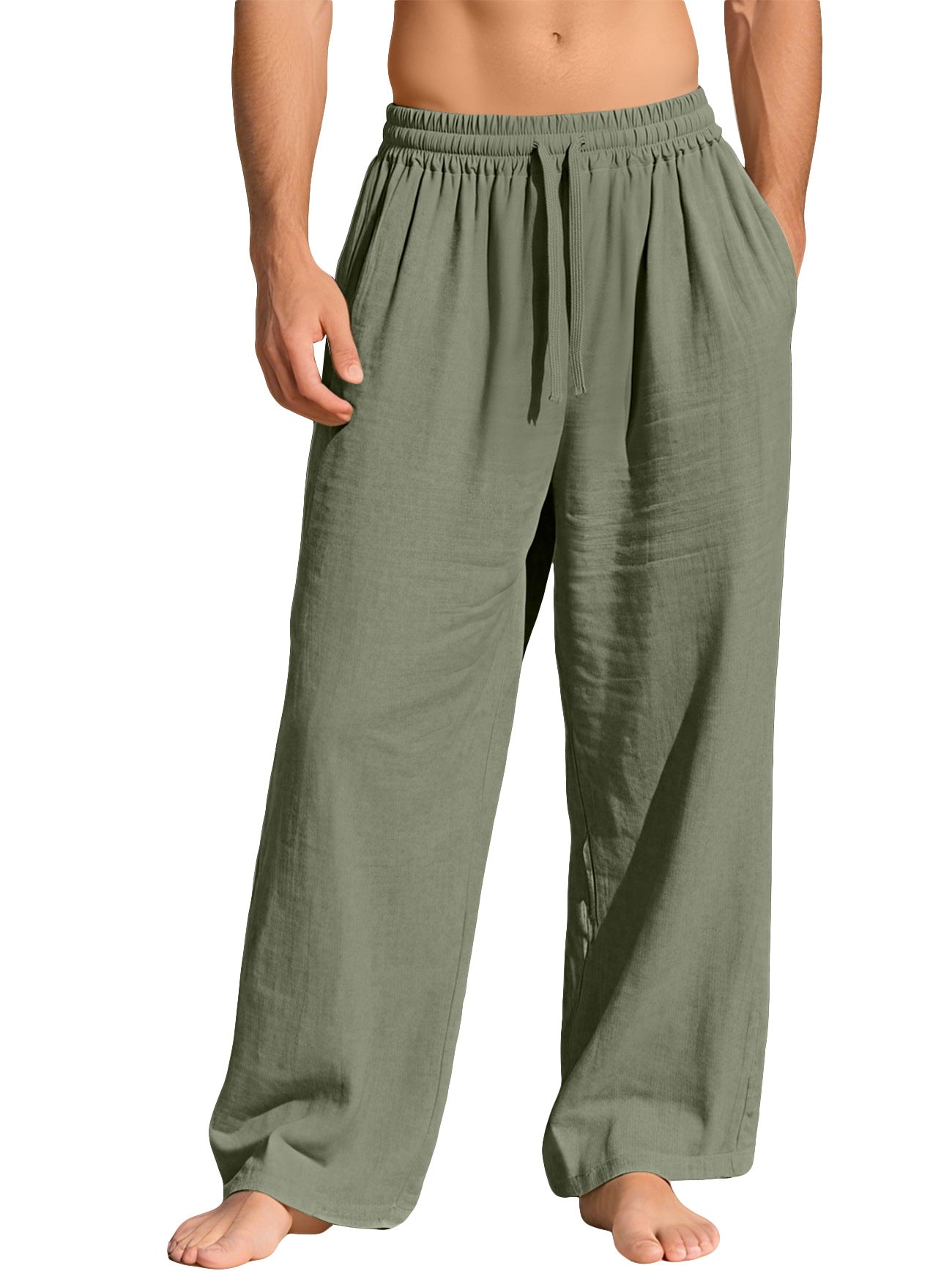 SOLID COLOUR TROUSERS FOR MEN