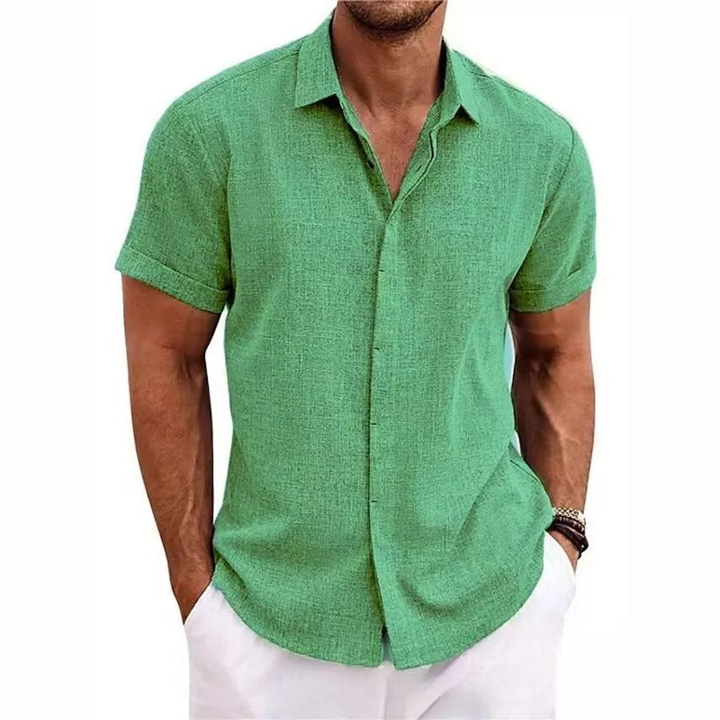 LINEN LAPEL SHIRT FOR MEN