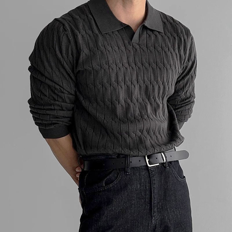 LOOSE POLO SWEATER FOR MEN