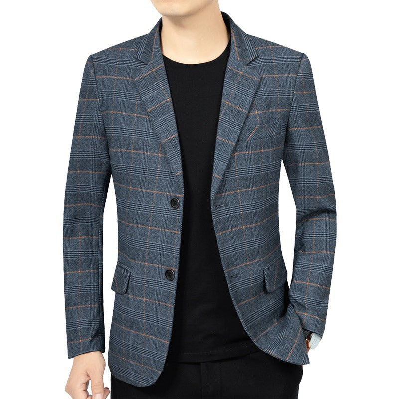PLAID LAPEL BLAZER FOR MEN
