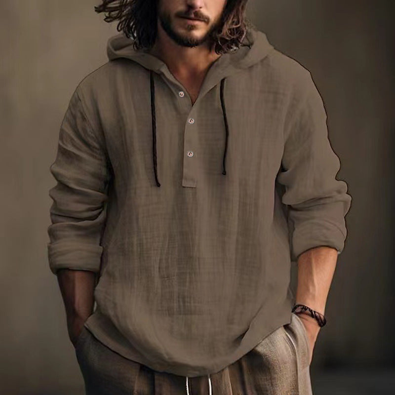 RELAXED HENLEY SHIRT FOR MEN