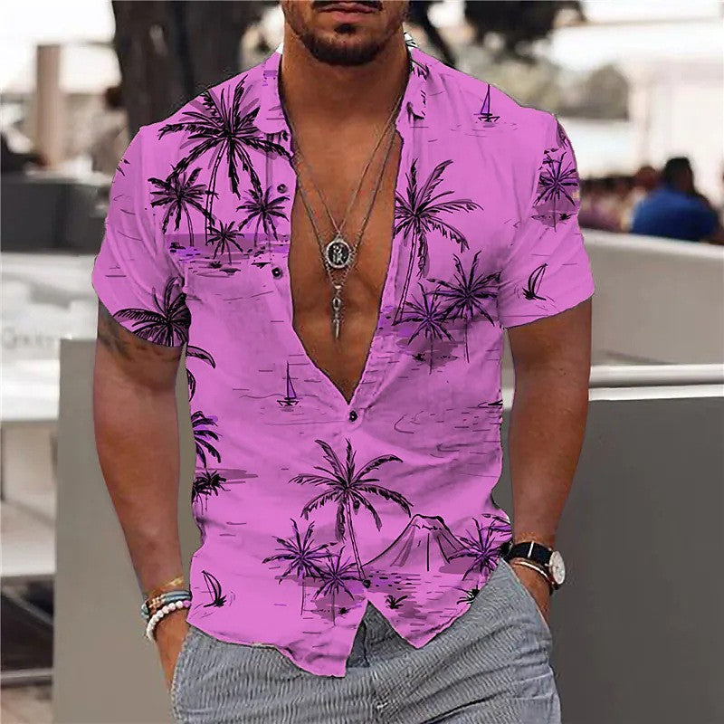 TROPICAL LAPEL SHIRT FOR MEN