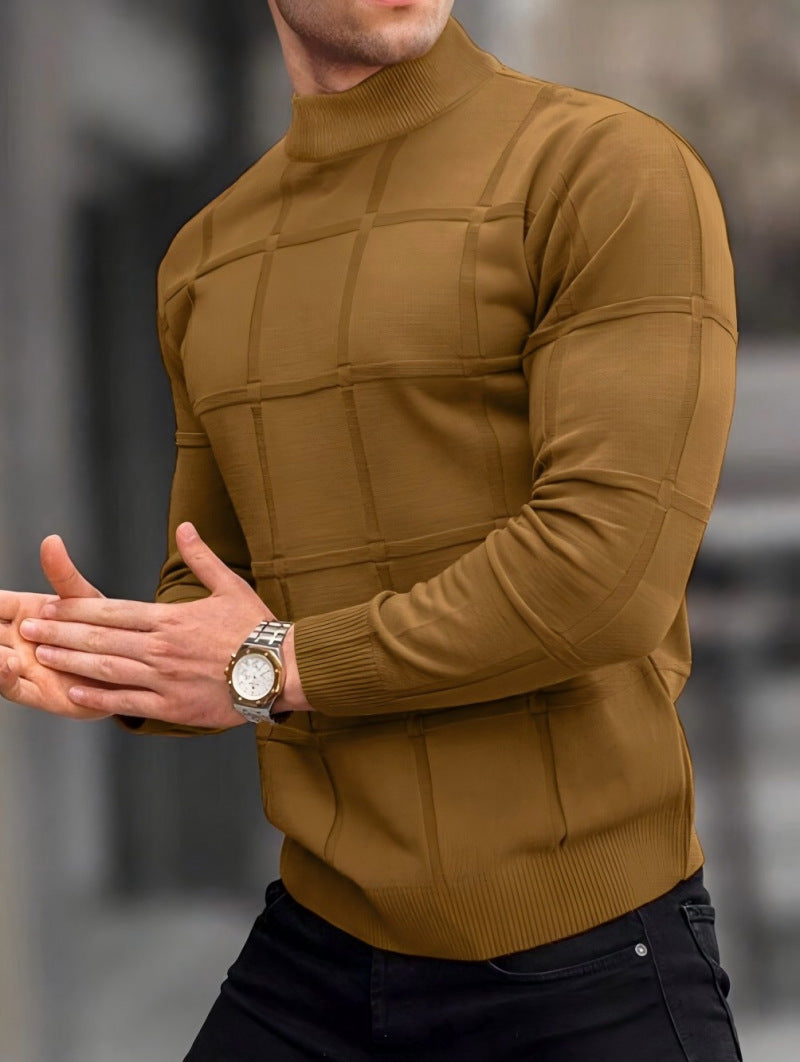 STAND COLLAR KNIT SWEATER FOR MEN