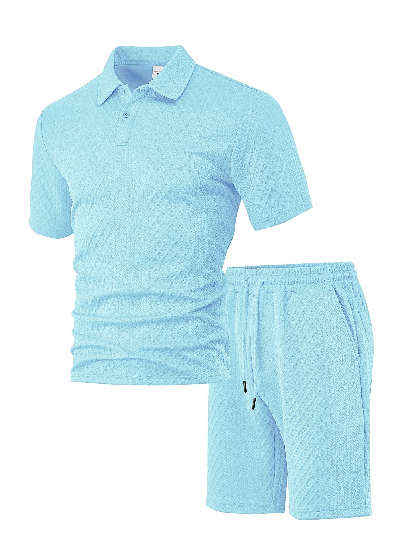 TEXTURED POLO SET FOR MEN