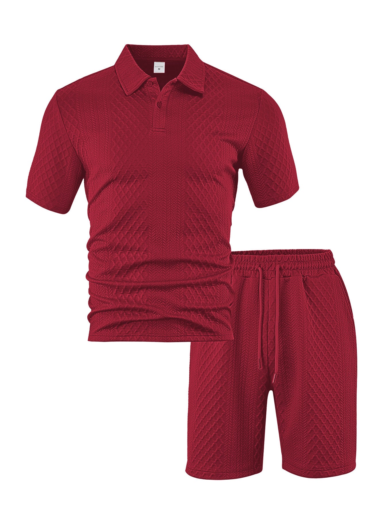 TEXTURED POLO SET FOR MEN