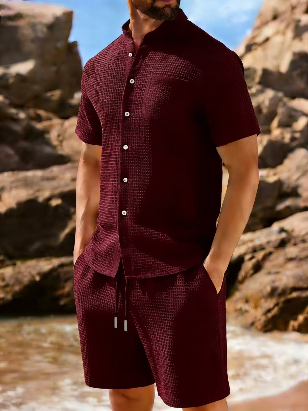 WAFFLE KNIT COORDS FOR MEN