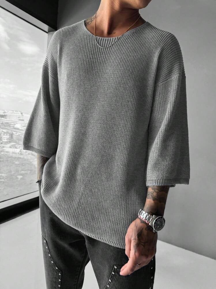 TEXTURED KNIT PULLOVER FOR MEN