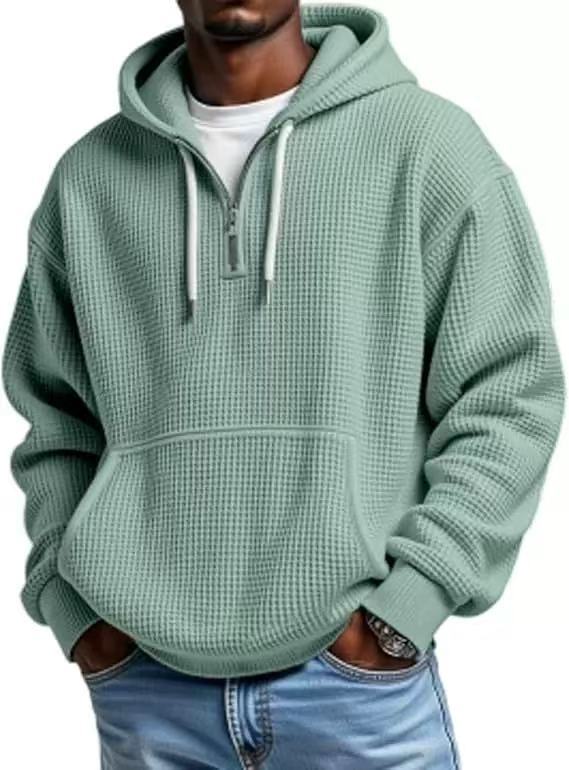 WAFFLE KNIT HOODIE FOR MEN