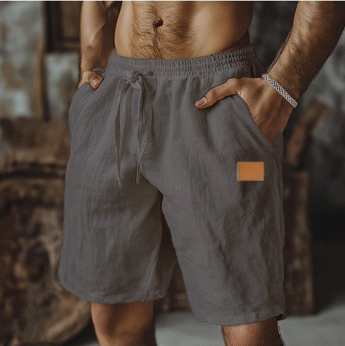 WOVEN LINEN SHORTS FOR MEN