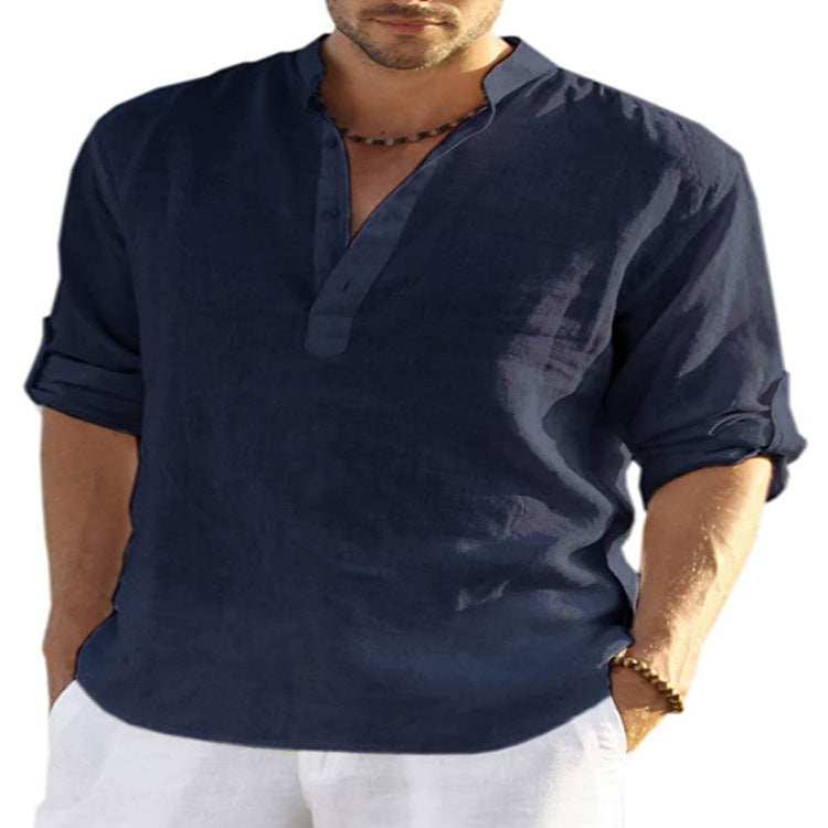 STAND COLLAR SHIRT FOR MEN