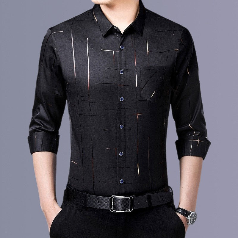 GEOMETRIC BUTTON SHIRT FOR MEN