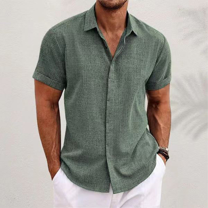LINEN LAPEL SHIRT FOR MEN