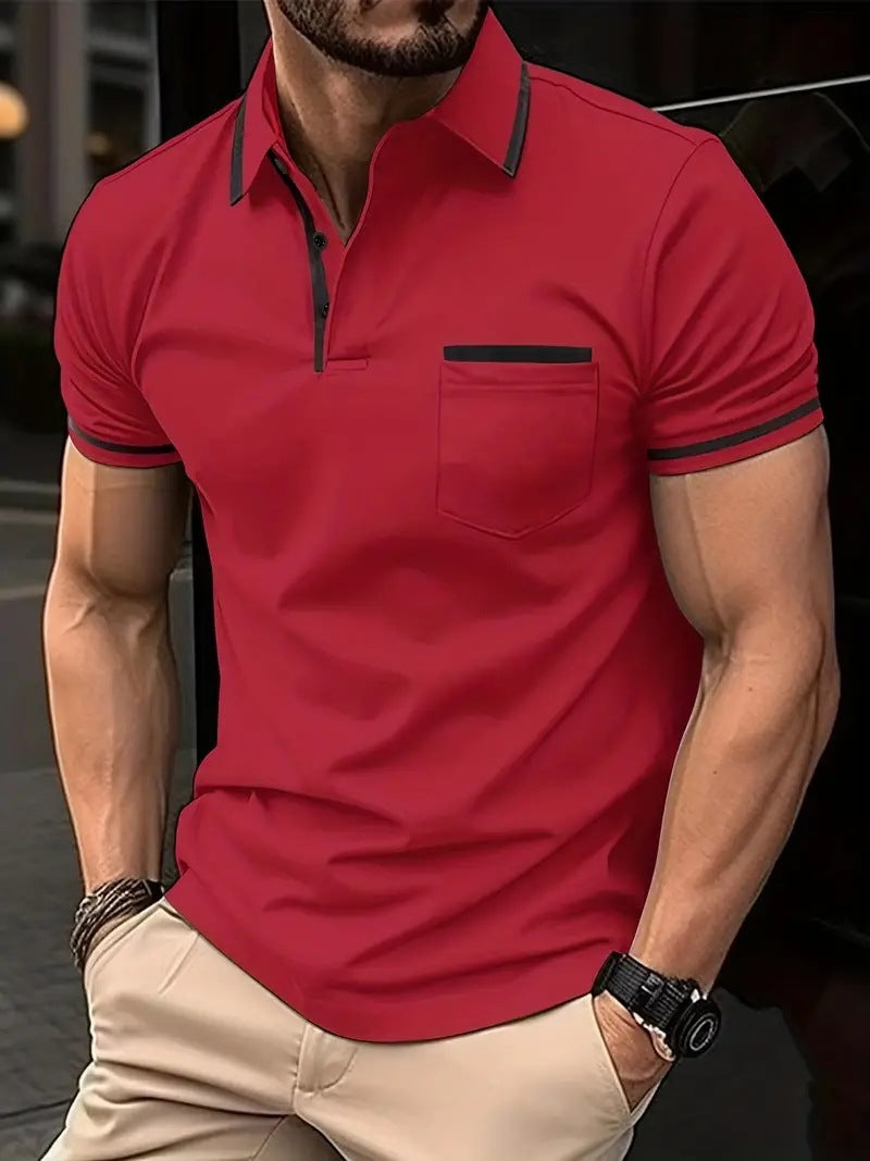 STRIPED KNIT POLO FOR MEN