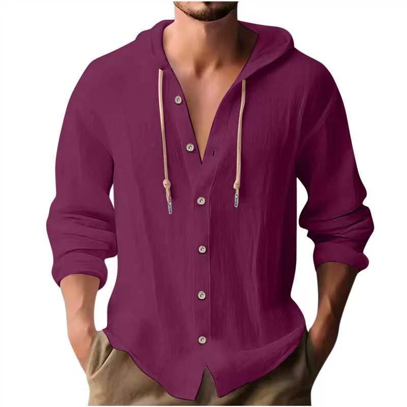 HOODED LONG SLEEVE SHIRT FOR MEN