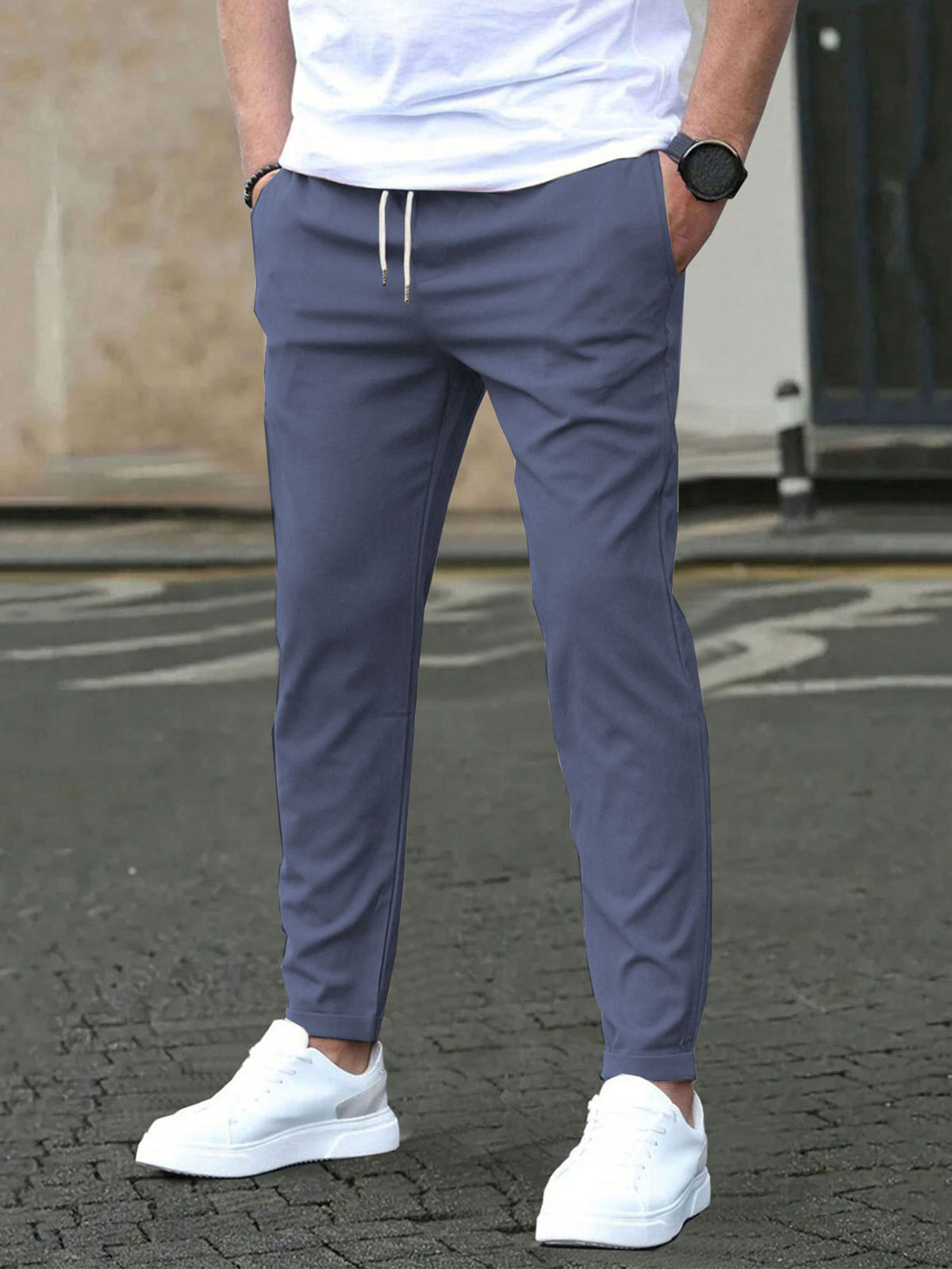 COTTON TWILL TROUSERS FOR MEN