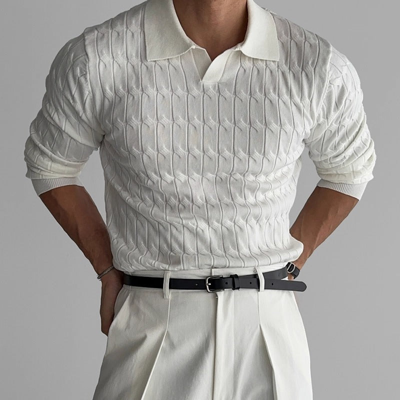 LOOSE POLO SWEATER FOR MEN