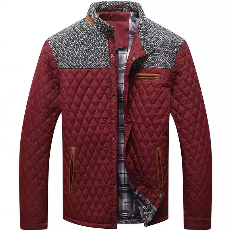 COLOUR BLOCK STAND COLLAR JACKET FOR MEN