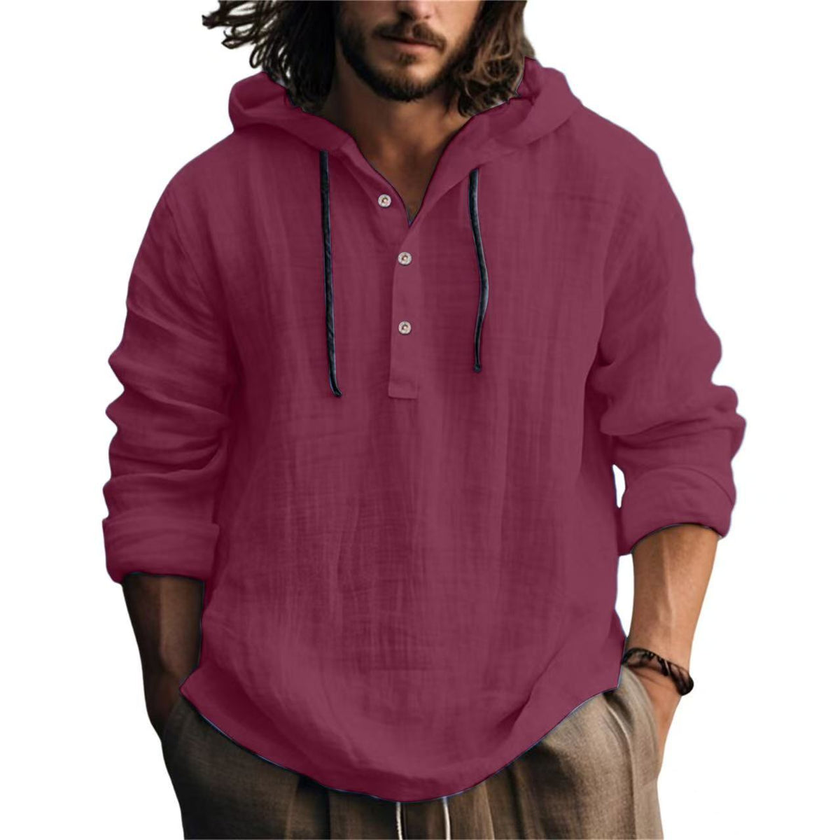 RELAXED HENLEY SHIRT FOR MEN
