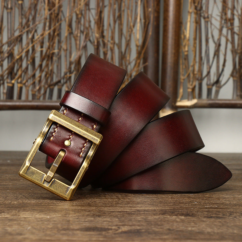 VINTAGE COWHIDE BELT FOR MEN
