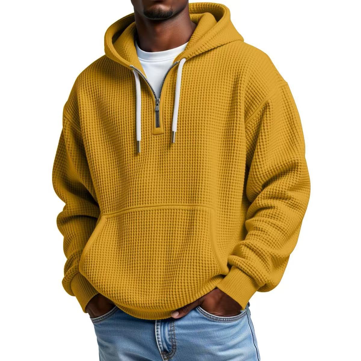 WAFFLE KNIT HOODIE FOR MEN