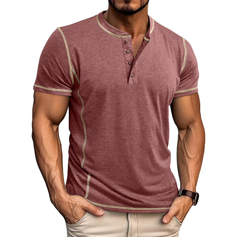 BUTTON HENLEY T-SHIRT FOR MEN