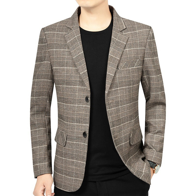 PLAID LAPEL BLAZER FOR MEN