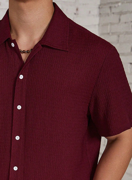 TEXTURED CUBAN SHIRT FOR MEN