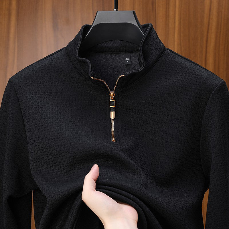 SILK QUARTER ZIP PULLOVER FOR MEN