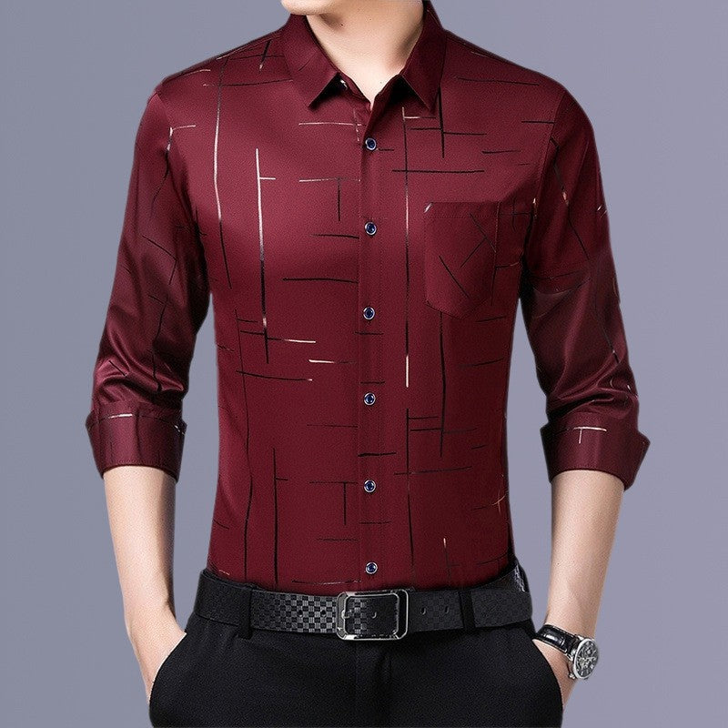 GEOMETRIC BUTTON SHIRT FOR MEN