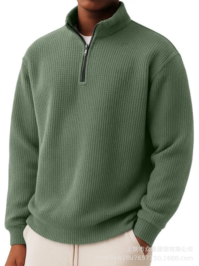 QUARTER ZIP KNIT SWEATER FOR MEN
