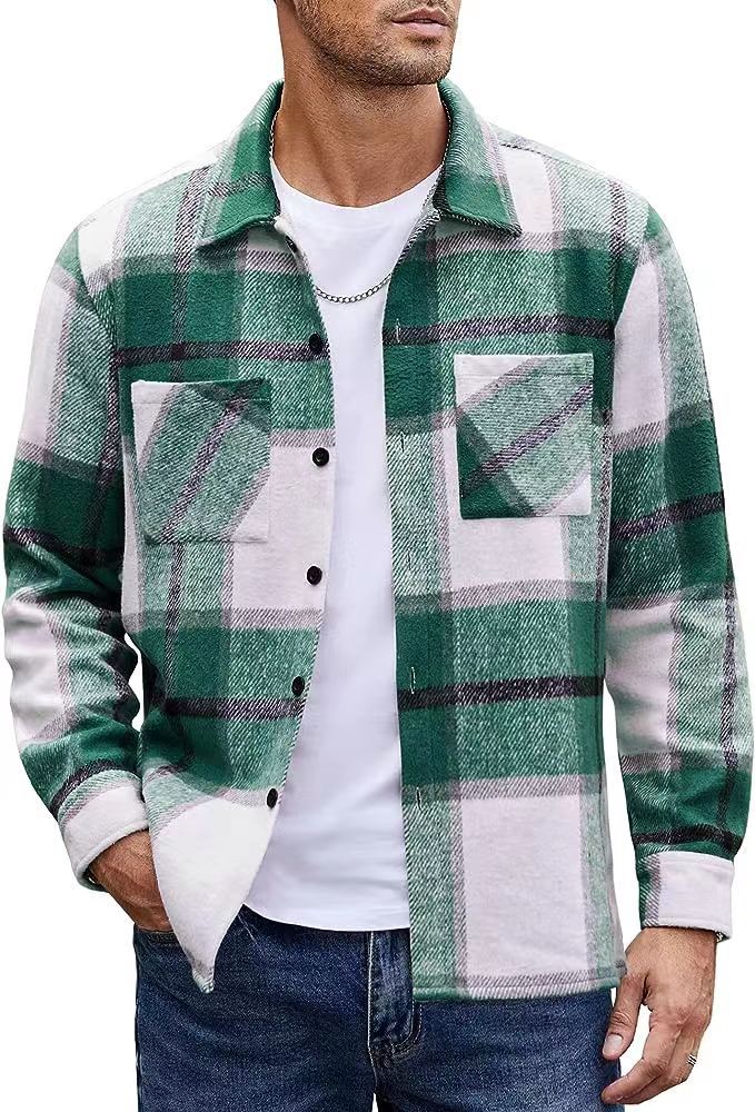 PLAID LAPEL JACKET FOR MEN