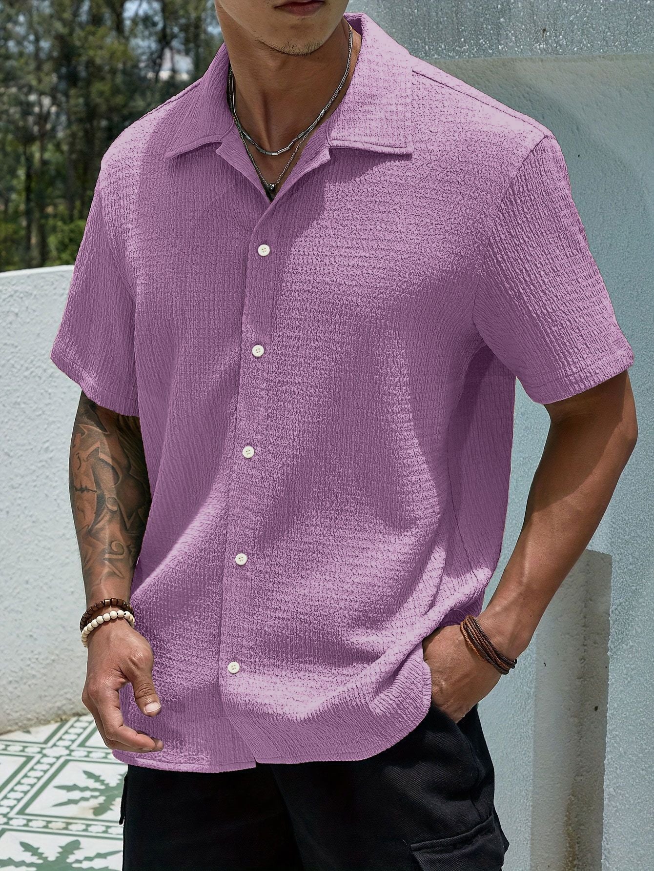 BUTTON FRONT SHIRT FOR MEN