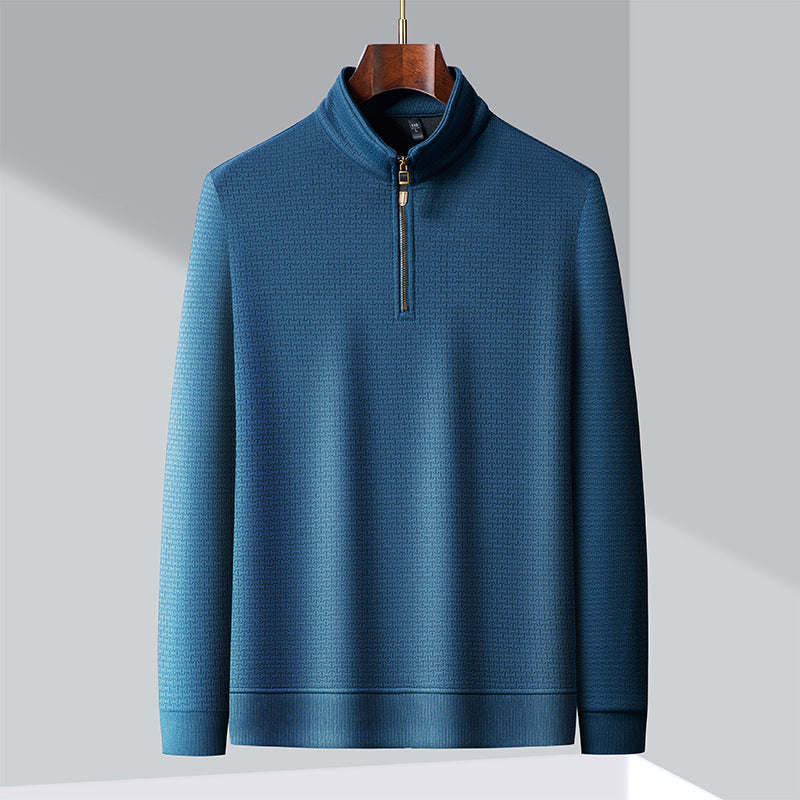 SILK QUARTER ZIP PULLOVER FOR MEN