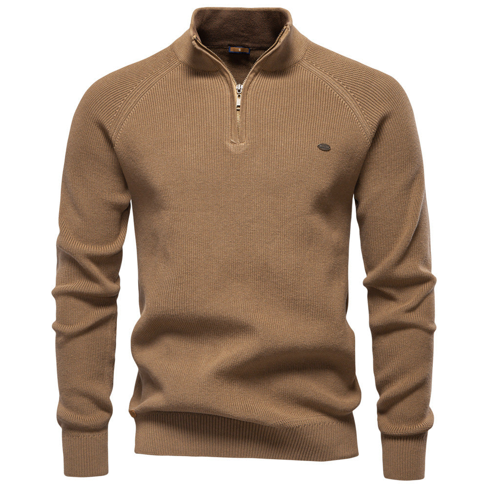 TEXTURED COTTON SWEATER FOR MEN
