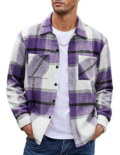 PLAID SHIRT JACKET FOR MEN